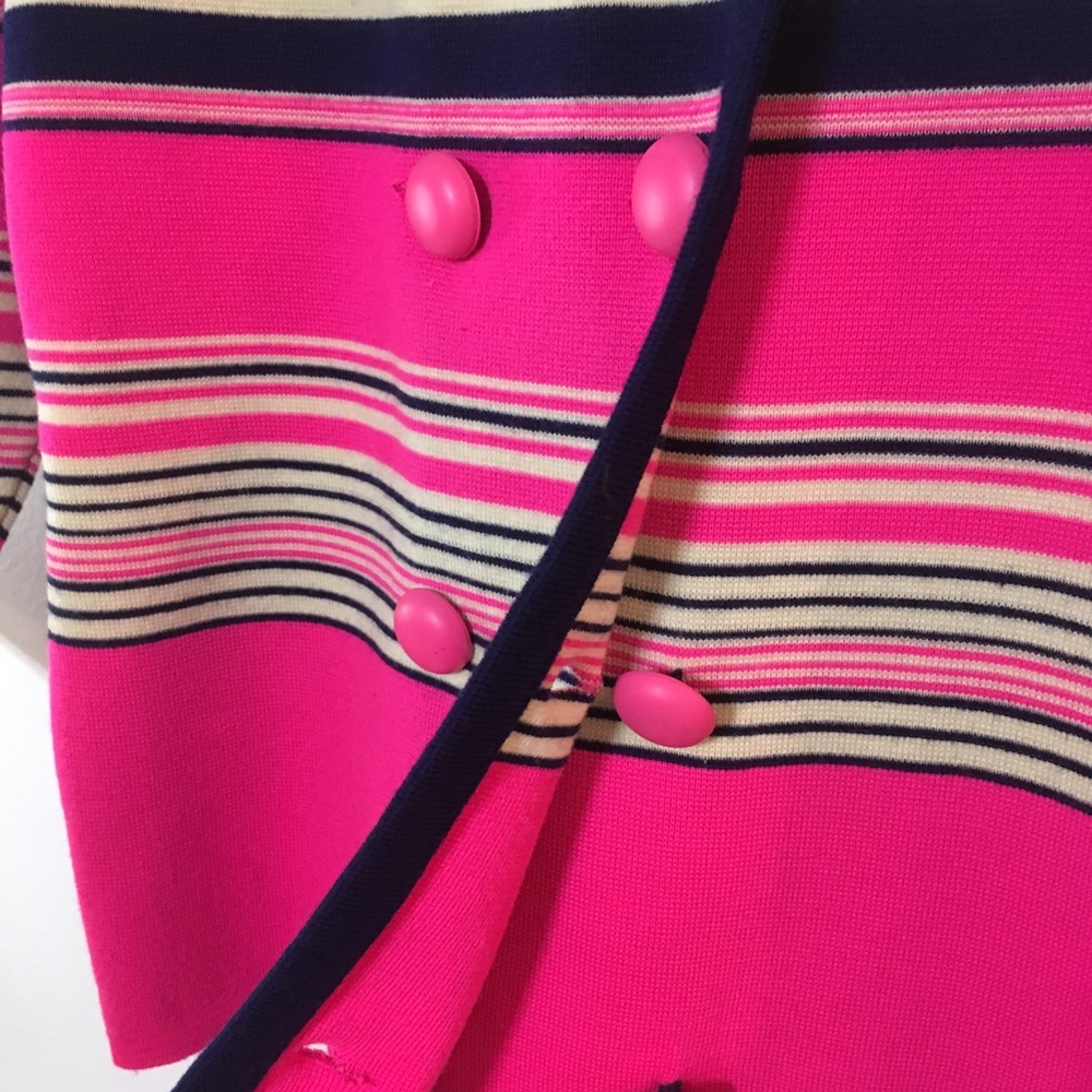 Vintage 60s striped wool cardigan sweater - Picture 3 of 6